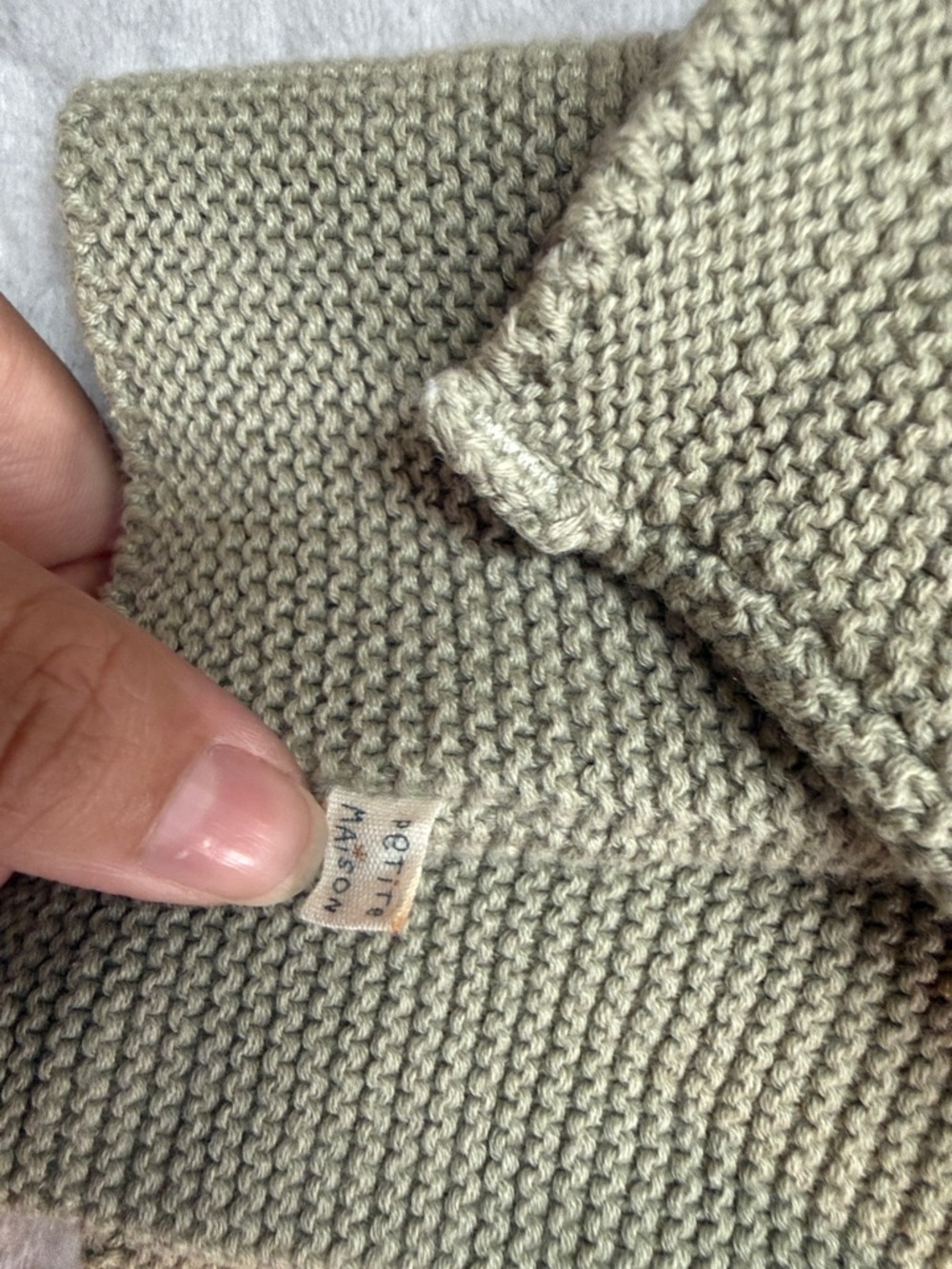 Petite maison x NONO Kids Knit Cardigan Sweater in Sage Green - Picture 5 of 5